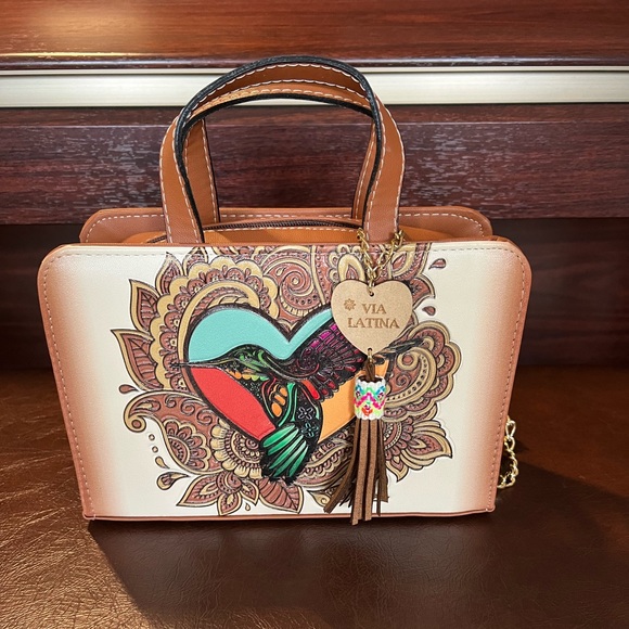 Embossed Vegan Leather Handbag, Top Handle/ Crossbody, NWOT - Picture 1 of 12